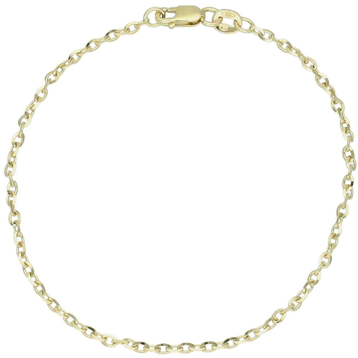 Elegancka złota bransoletka damska próby 585 w splocie ankier, szerokość 1,8 mm. Długość 18 cm, waga 1,62 g. Idealna do codziennych i eleganckich stylizacji.1.jpg